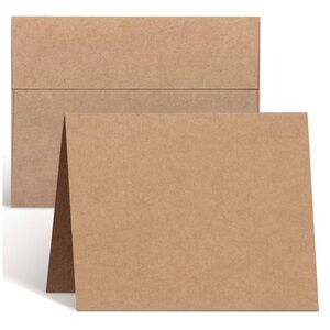 100 pk Brown Kraft Paper Cards Envelopes Christmas Wedding CRAFT ROOM CLEAN OUT